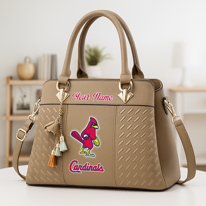 LIMITED EDITION - NEW CUSTOMIZED MLB24 SLC SL CARDINALS ZIP HANDBAG MULTICOLOR
