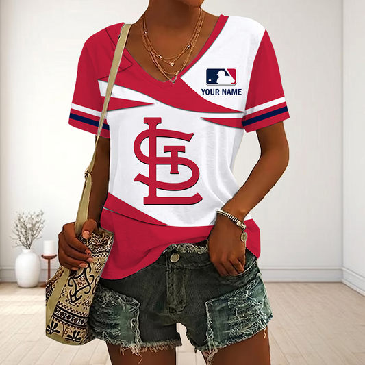 LIMITED EDITION - NEW CUSTOMIZED MLB24 SLC ST. LOUIS CARDINALS V-NECK FEMALE SHIRT