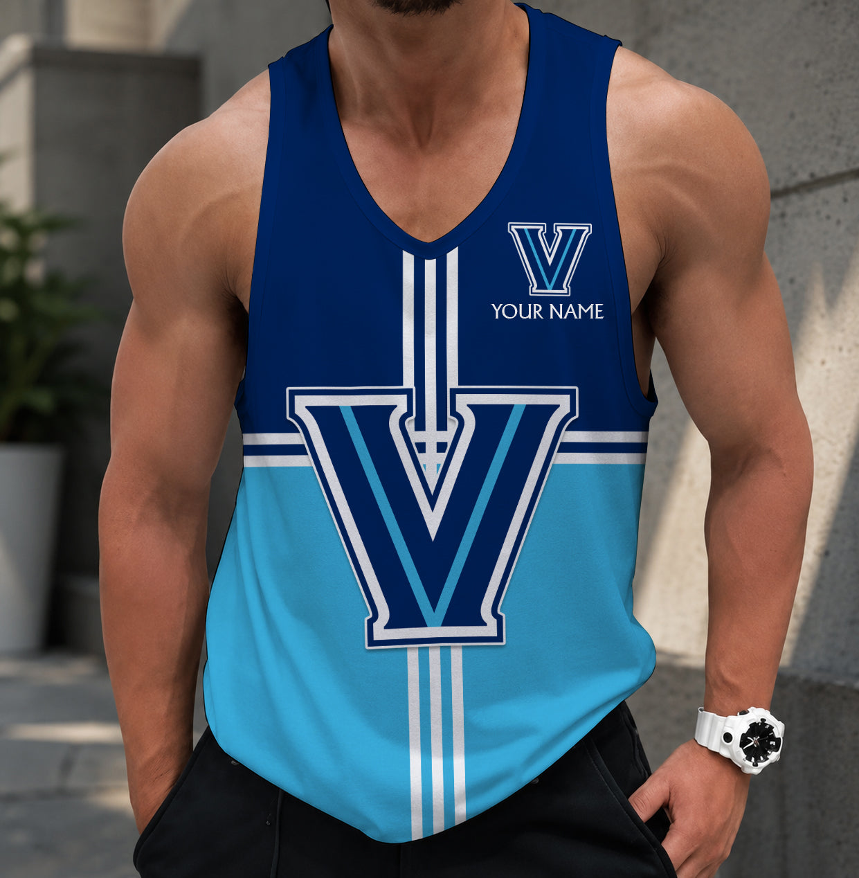 SPECIAL EDTION - NEW CUSTOMIZED NCAA MAM24 VIW VILLANOVA WILDCATS STRAPPY UNISEX TANK TOP