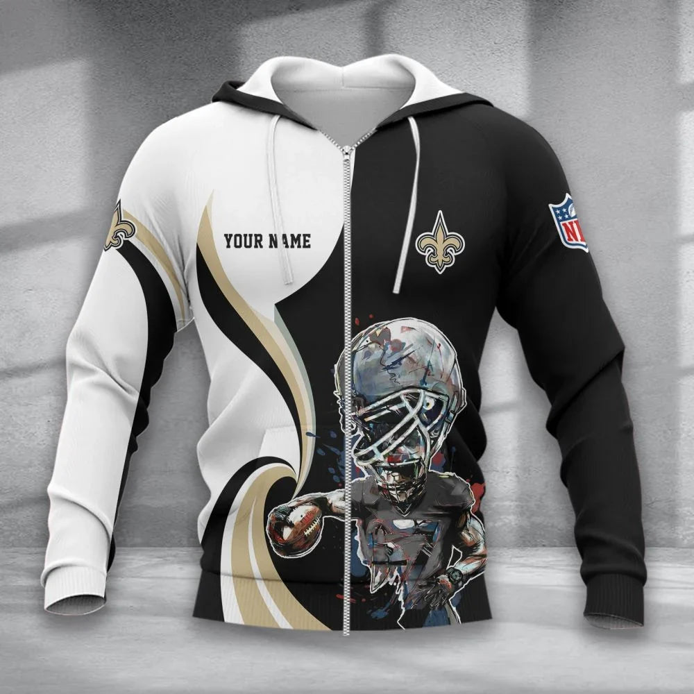 SPECIAL EDITION - NEW CUSTOMIZED NFL24 NOS NEW ORLEANS SAINTS T-SHIRT, POLO SHIRT, ZIP POLO SHIRT, SWEATSHIRT, HOODIE & ZIP HOODIE