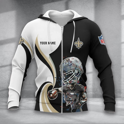 SPECIAL EDITION - NEW CUSTOMIZED NFL24 NOS NEW ORLEANS SAINTS T-SHIRT, POLO SHIRT, ZIP POLO SHIRT, SWEATSHIRT, HOODIE & ZIP HOODIE