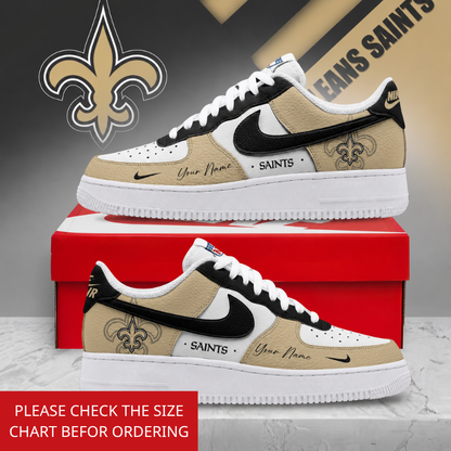 FINAL SALE - NEW CUSTOMIZED NFL24 NOS NEW ORLEANS SAINTS AF1 SHOES