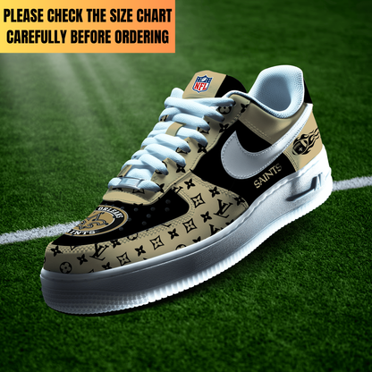 VIRAL EDITION - NEW CUSTOMIZED NFL24 NOS NEW ORLEANS SAINTS AF1 SHOES