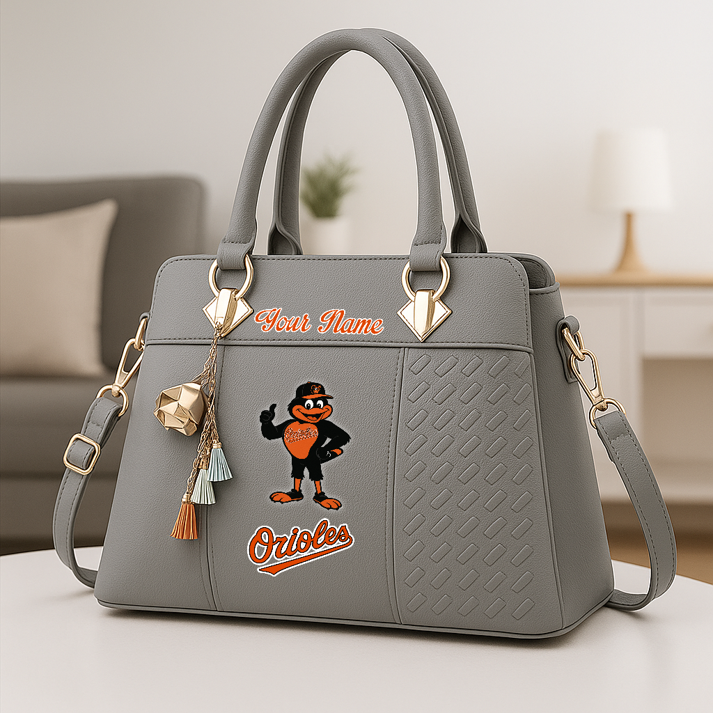 LIMITED EDITION - NEW CUSTOMIZED MLB25 BOS BT ORIOLES ZIP HANDBAG MULTICOLOR