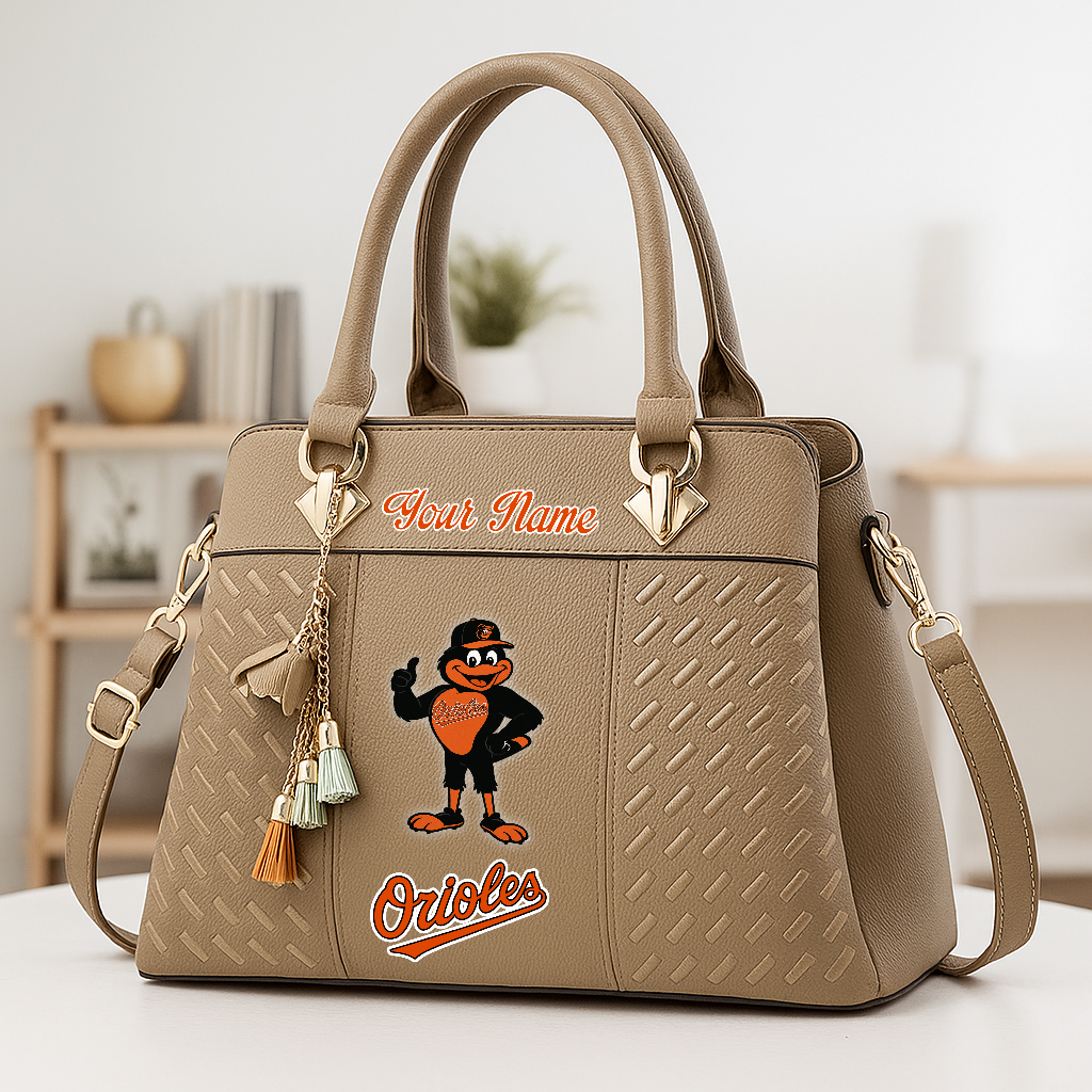 LIMITED EDITION - NEW CUSTOMIZED MLB25 BOS BT ORIOLES ZIP HANDBAG MULTICOLOR