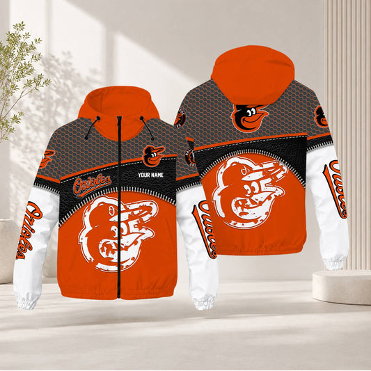 FINAL SALE - NEW CUSTOMIZED MLB25 BOS BALTIMORE ORIOLES WINDBREAKER JACKET