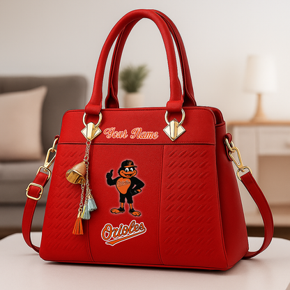LIMITED EDITION - NEW CUSTOMIZED MLB25 BOS BT ORIOLES ZIP HANDBAG MULTICOLOR