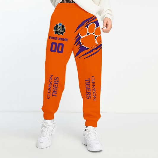 LIMITED DROP - NEW CUSTOMIZED COLLEGE WORLD SERIES NCAA25 CST CLEMSON TIGERS UNISEX LONG PANTS