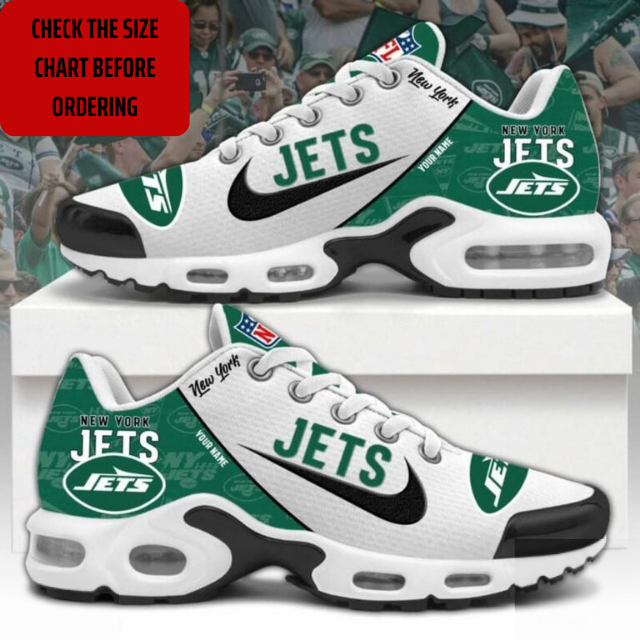 LIMITED EDITION - NEW CUSTOMIZED NFL25 NYJ NEW YORK JETS AIR MAX PLUS SNEAKERS