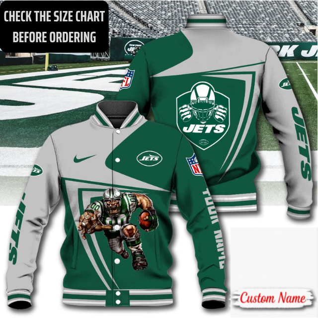 LIMITED EDITION - NEW CUSTOMIZED NFL25 NYJ NEW YORK JETS SATIN VARSITY & BASEBALL JACKET