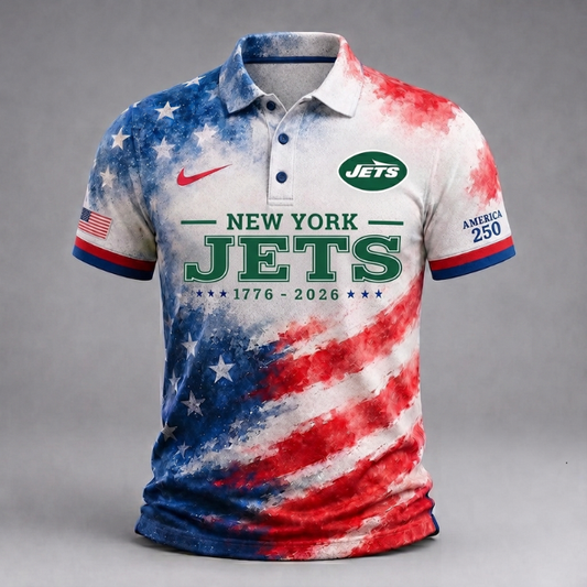 LIMITED EDITION - NEW CUSTOMIZED NFL25 NYJ NEW YORK JETS USA 250TH ANNIVERSARY POLO SHIRT, ZIP POLO SHIRT & T-SHIRTS