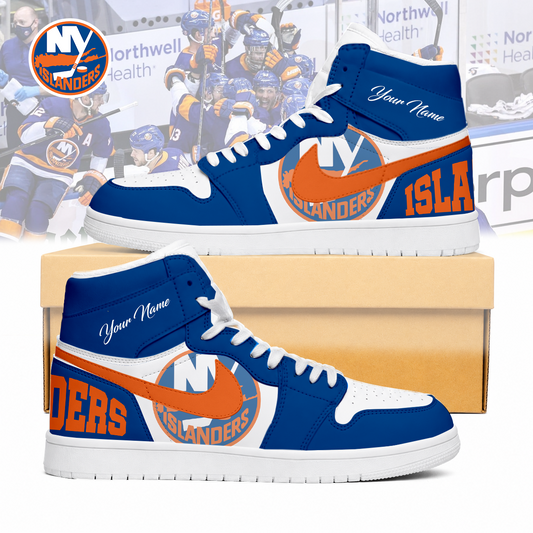 FINAL SALE - NEW CUSTOMIZED NHL25 NYI NEW YORK ISLANDERS AIR JORDAN SNEAKERS