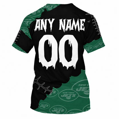 SPECIAL EDITION - NEW CUSTOMIZED NFL25 NYJ NEW YORK JETS HALLOWEEN SKULL APPAREL FOR FANS