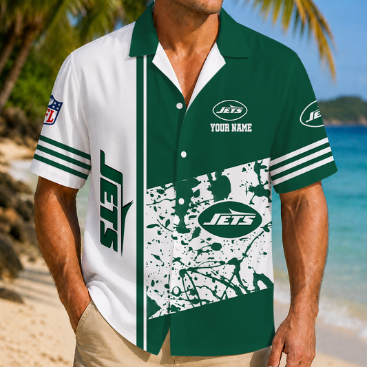 FINAL SALE - NEW CUSTOMIZED NFL25 NYJ NEW YORK JETS UNISEX HAWAIIAN SHIRT