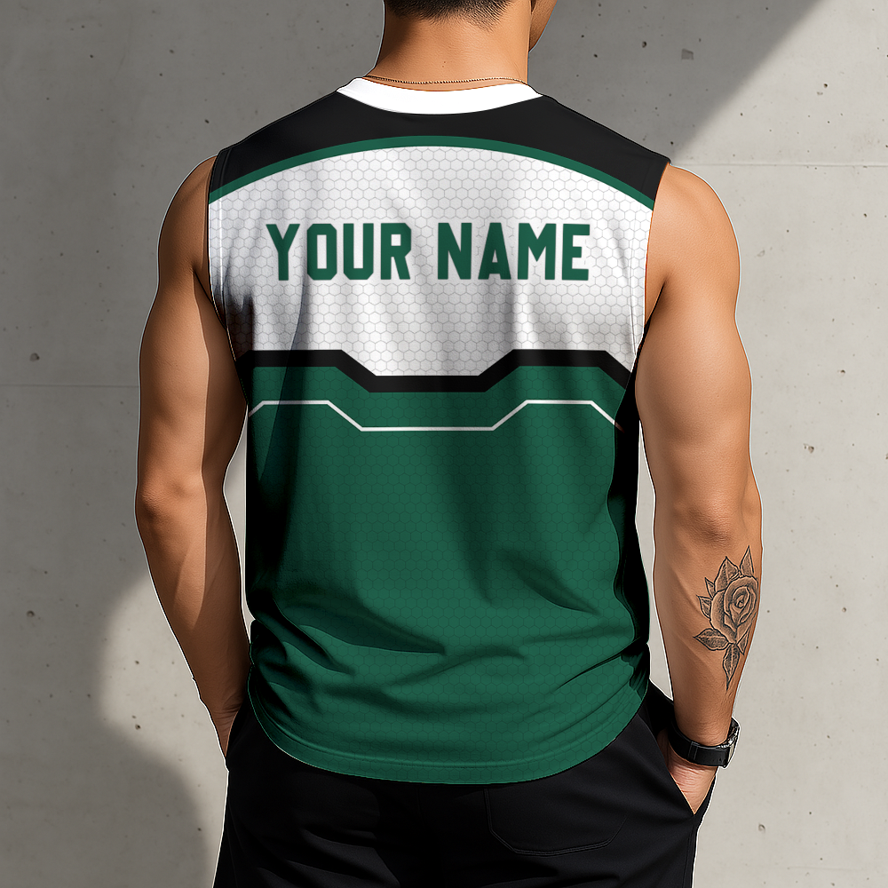 FINAL SALE - NEW CUSTOMIZED NFL25 NYJ NEW YORK JETS MEN'S GYM SHIRT
