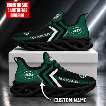 FINAL SALE - NEW CUSTOMIZED NFL25 NYJ NEW YORK JETS UNISEX MAX SOUL SHOES
