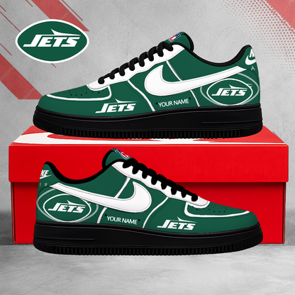 EXCLUSIVE EDITION - NEW CUSTOMIZED NFL25 NYJ NEW YORK JETS AF1 SHOES