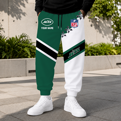FLASH SALE - NEW CUSTOMIZED NFL25 NYJ NEW YORK JETS SWEATPANTS