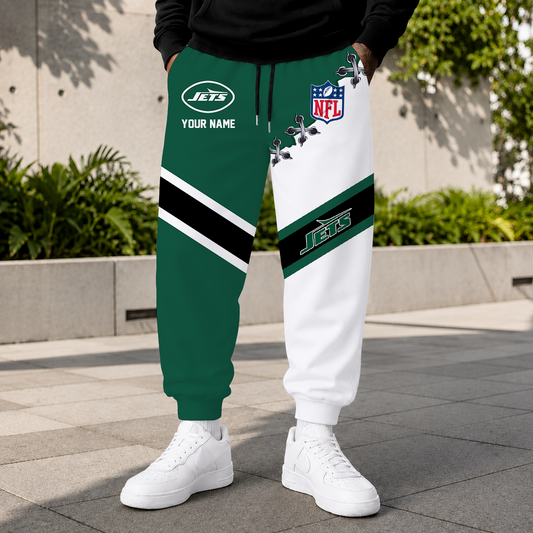 FLASH SALE - NEW CUSTOMIZED NFL25 NYJ NEW YORK JETS SWEATPANTS