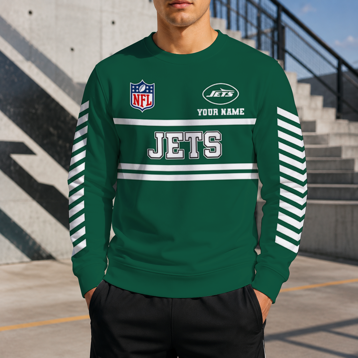 FINAL SALE - NEW CUSTOMIZED NFL25 NYJ NEW YORK JETS UNISEX SWEATSHIRT