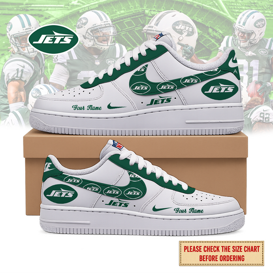 VIRAL EDITION - NEW CUSTOMIZED NFL25 NYJ NEW YORK JETS AF1 SHOES