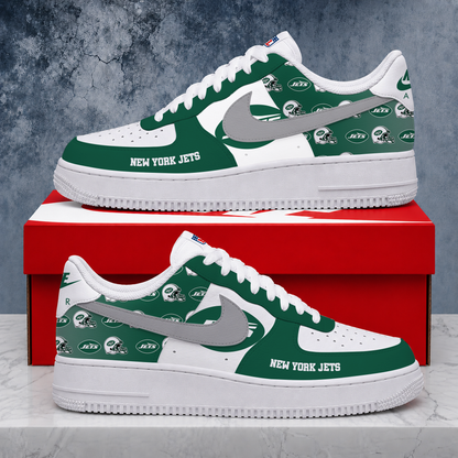 FINAL SALE - NEW CUSTOMIZED NFL25 NYJ NEW YORK JETS AF1 SHOES