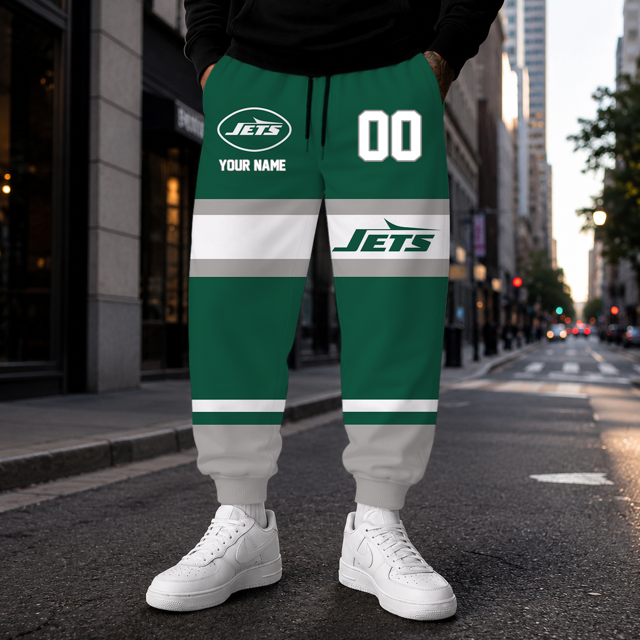 EXCLUSIVE EDITION - NEW CUSTOMIZED NFL25 NYJ NEW YORK JETS SWEATPANTS