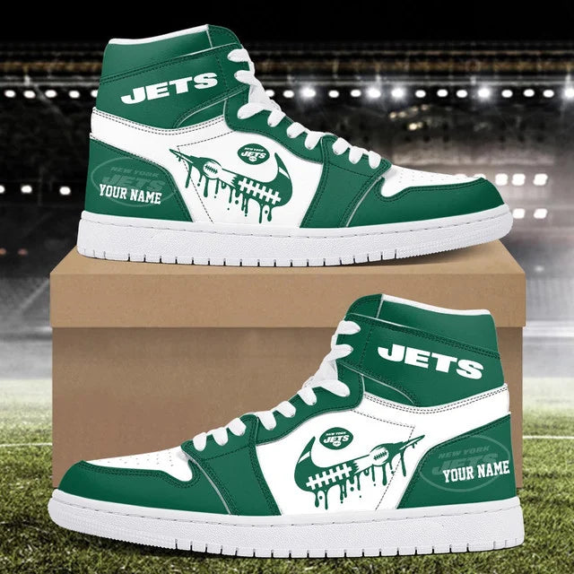 EXCLUSIVE EDITION - NEW CUSTOMIZED NFL25 NYJ NEW YORK JETS AIR JORDAN SNEAKERS