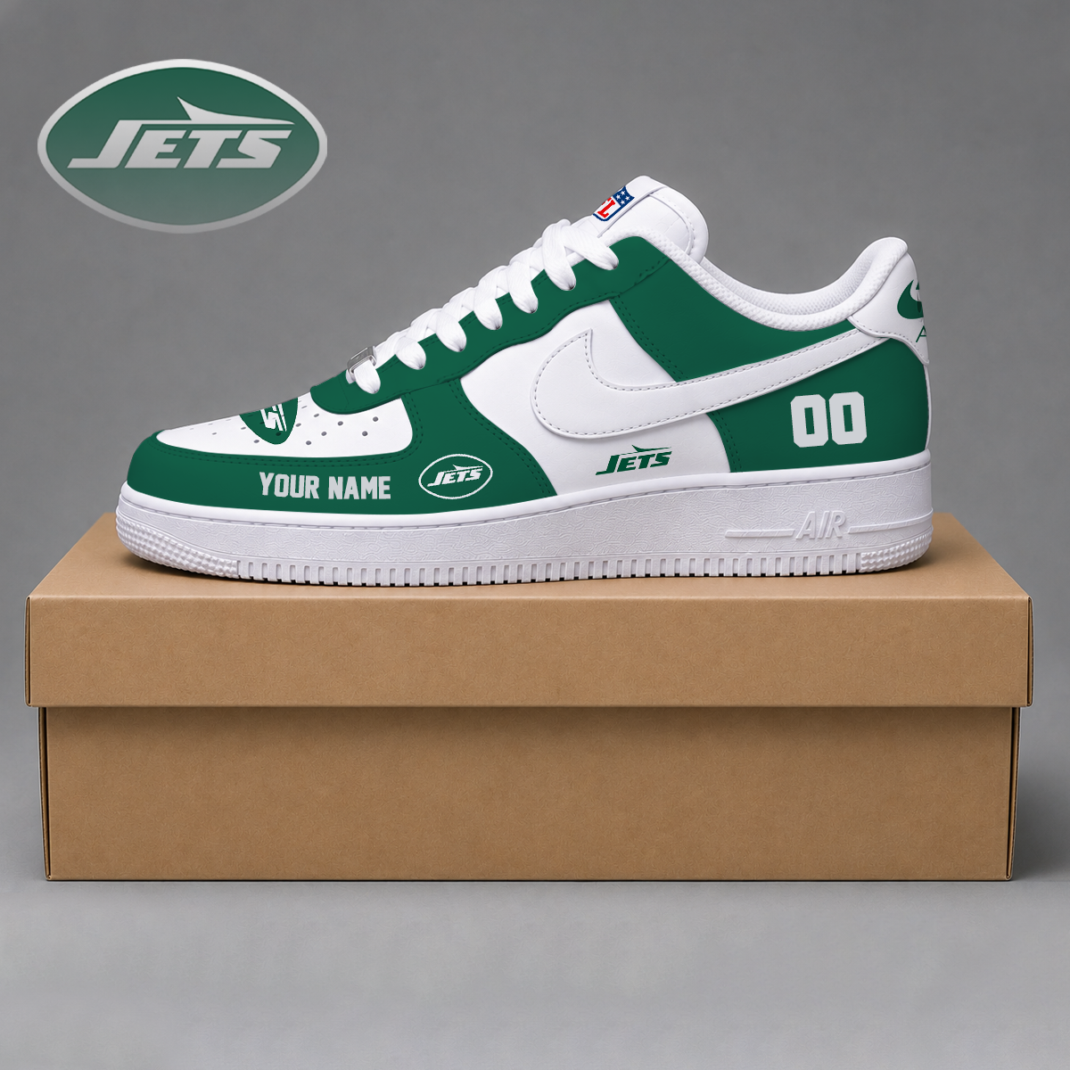 ELITE EDITION - NEW CUSTOMIZED NFL25 NYJ NEW YORK JETS AF1 SHOES
