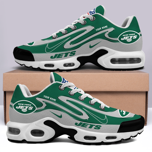 FINAL SALE - NEW CUSTOMIZED NFL25 NYJ NEW YORK JETS AIR MAX PLUS SNEAKERS