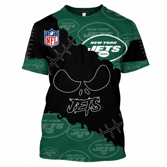 SPECIAL EDITION - NEW CUSTOMIZED NFL25 NYJ NEW YORK JETS HALLOWEEN SKULL APPAREL FOR FANS