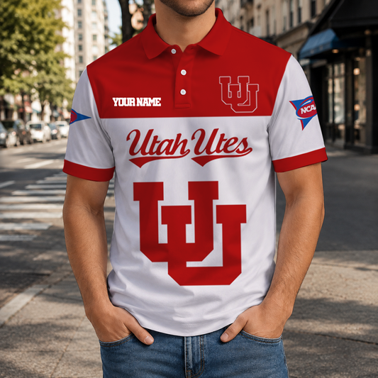 SPECIAL OFFER - NEW CUSTOMIZED NCAA FBS25 UTU UTAH UTES POLO SHIRT, ZIP POLO SHIRT & T-SHIRTS