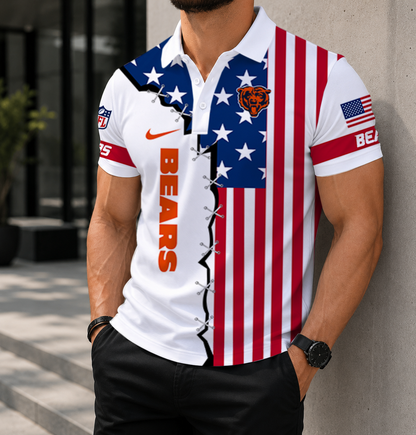 LIMITED EDITION - NEW CUSTOMIZED NFL26 CCB CHICAGO BEARS POLO SHIRT, ZIP POLO SHIRT & T-SHIRTS