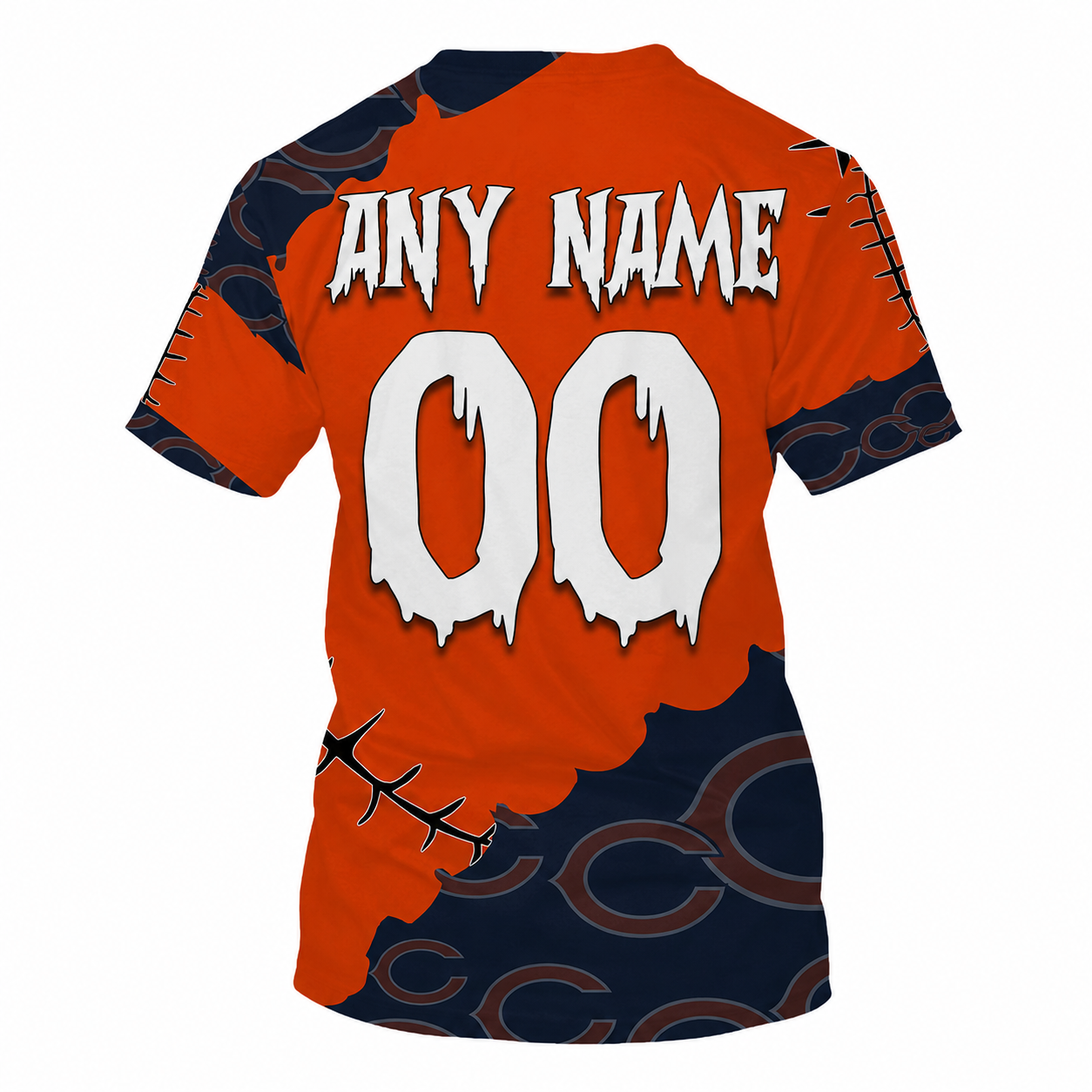 SPECIAL EDITION - NEW CUSTOMIZED NFL26 CCB CHICAGO BEARS HALLOWEEN SKULL APPAREL FOR FANS