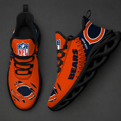 FINAL SALE - NEW CUSTOMIZED NFL26 CCB CHICAGO BEARS UNISEX MAX SOUL SHOES