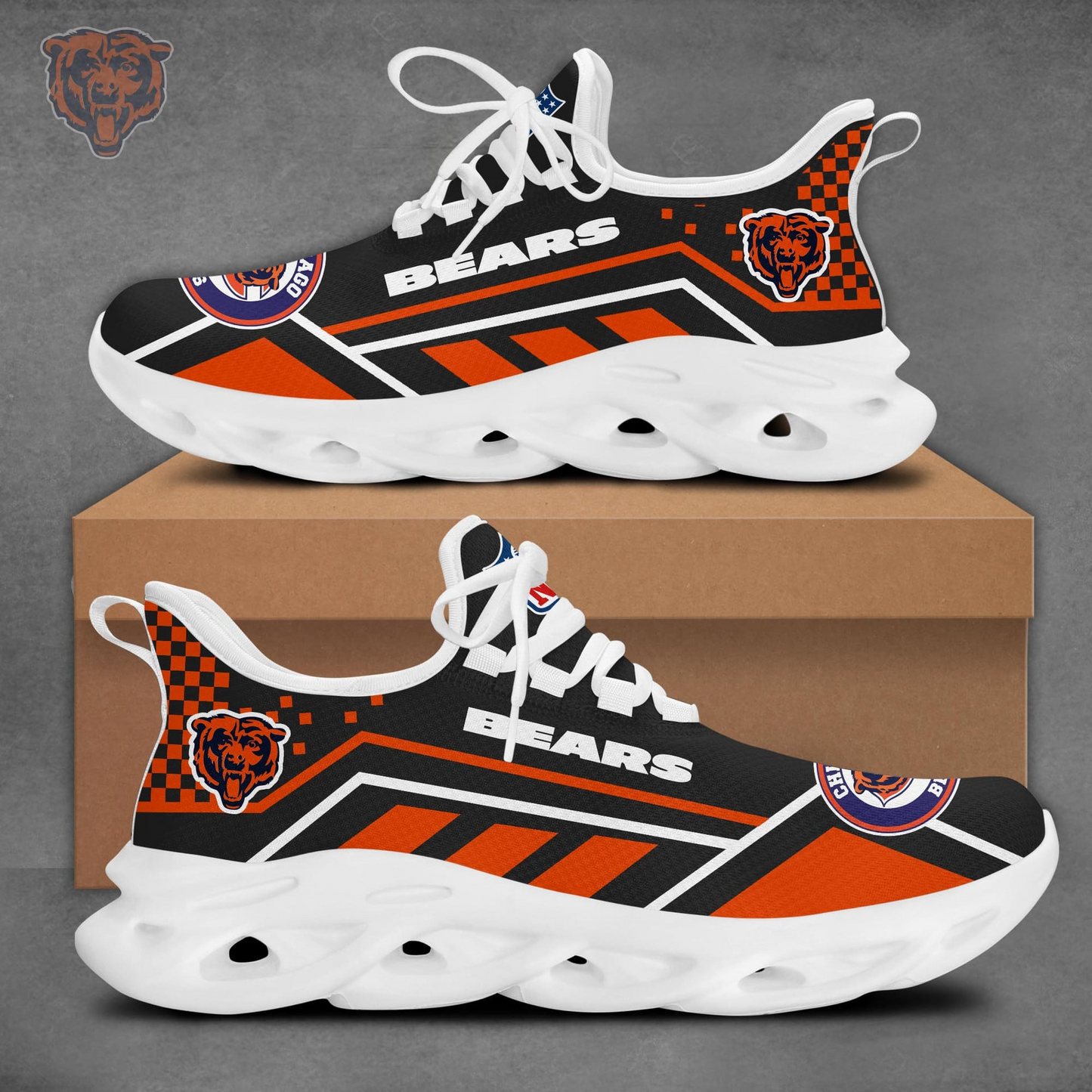 LIMITED EDITION - NEW CUSTOMIZED NFL26 CCB CHICAGO BEARS MAX SOUL SHOES
