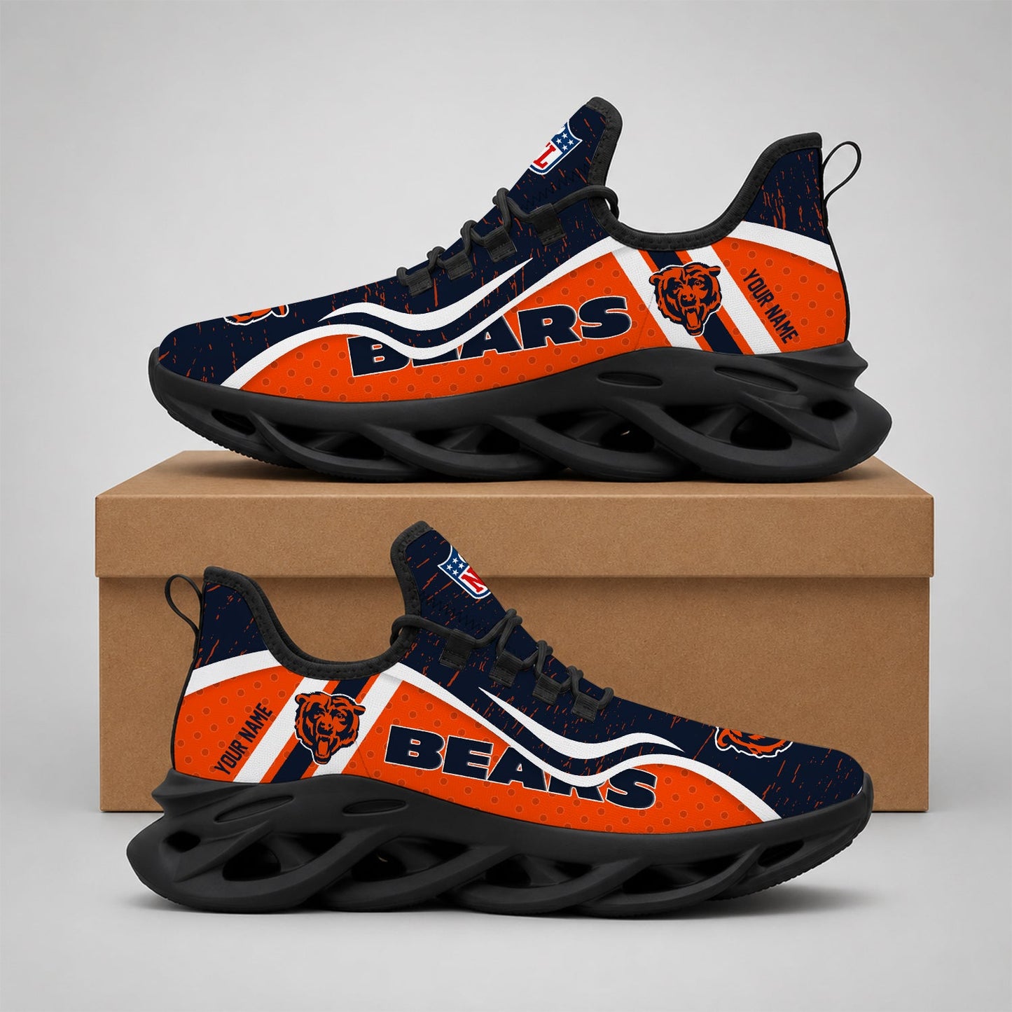 LIMITED EDITION - NEW CUSTOMIZED NFL26 CCB CHICAGO BEARS MAX SOUL SHOES