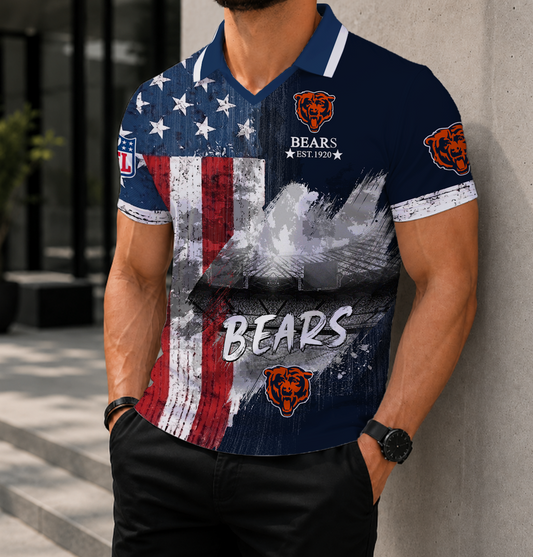 FINAL SALE - NEW CUSTOMIZED NFL26 CCB CHICAGO BEARS POLO SHIRT