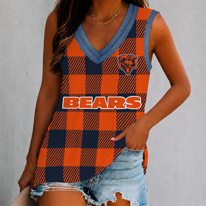 FLASH SALE - NEW CUSTOMIZED NFL26 CCB CHICAGO BEARS WOMEN'S V-NECK TANK TOP