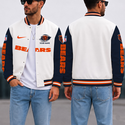 SPECIAL EDITION - NEW CUSTOMIZED NFL26 CCB CHICAGO BEARS SATIN VARSITY & BASEBALL JACKET