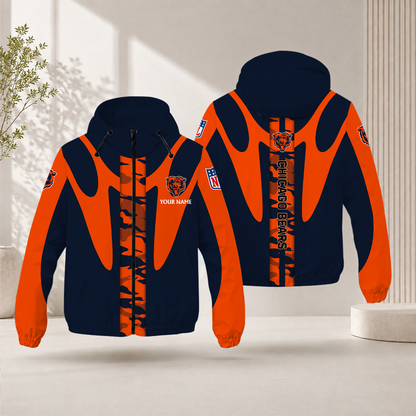 FLASH SALE - NEW CUSTOMIZED NFL26 CCB CHICAGO BEARS WINDBREAKER JACKET