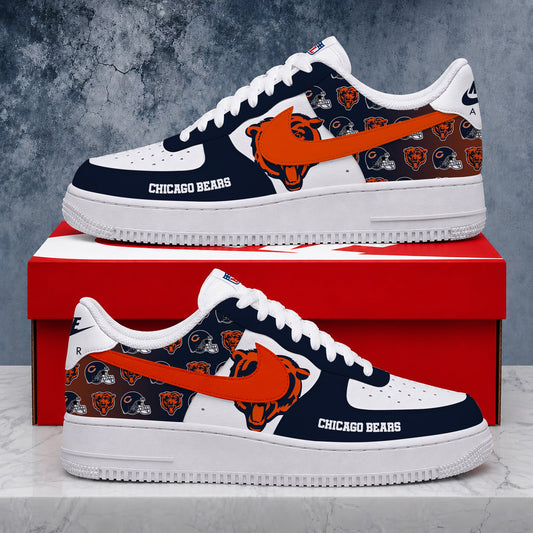 FINAL SALE - NEW CUSTOMIZED NFL26 CCB CHICAGO BEARS AF1 SHOES