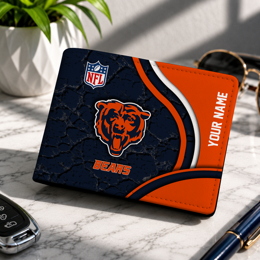 LIMITED EDITION - NEW CUSTOMIZED NFL26 CCB CHICAGO BEARS LEATHER WALLET