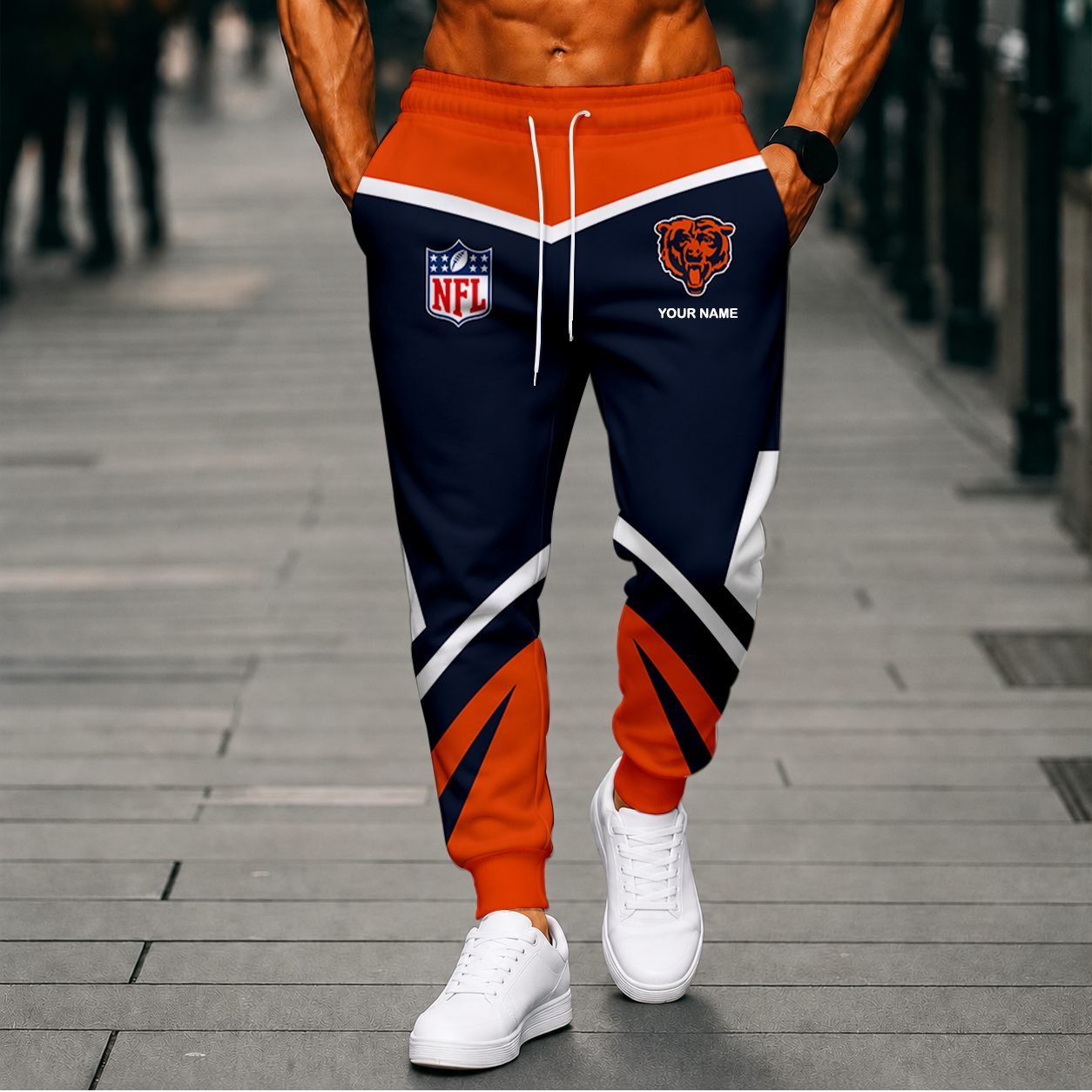 FINAL SALE - NEW CUSTOMIZED NFL26 CCB CHICAGO BEARS SWEATPANTS