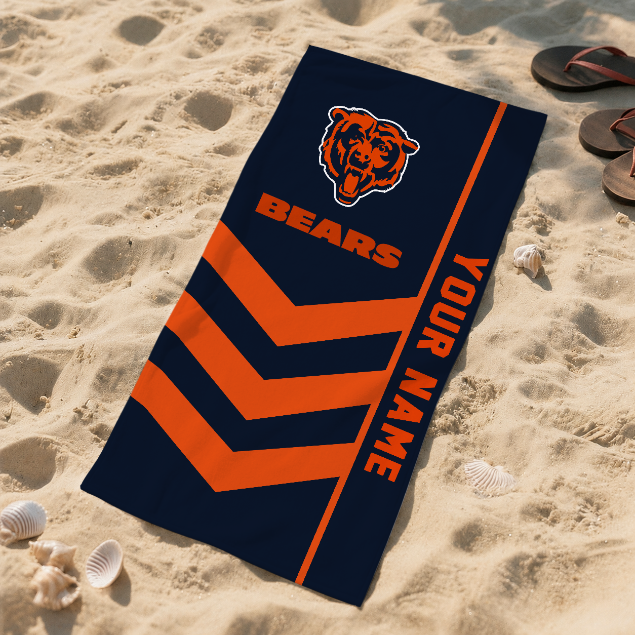 HOT DEAL - NEW CUSTOMIZED NFL26 CCB CHICAGO BEARS BEACH TOWEL