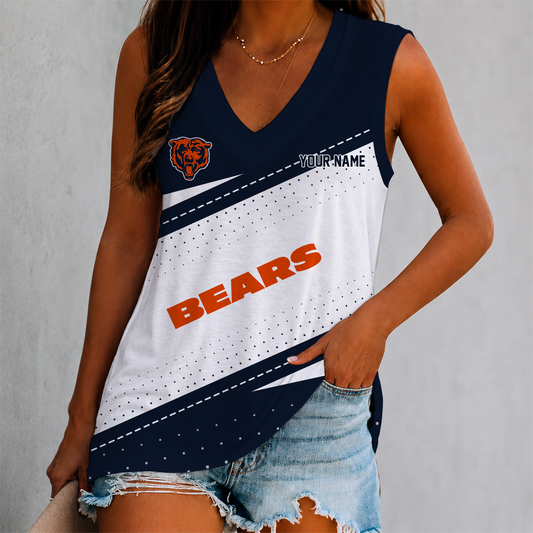 VIRAL EDITION - NEW CUSTOMIZED NFL26 CCB CHICAGO BEARS WOMEN'S V-NECK TANK TOP
