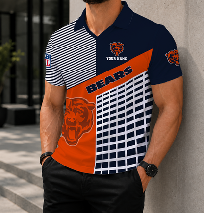 FINAL SALE - NEW CUSTOMIZED NFL26 CCB CHICAGO BEARS POLO SHIRT
