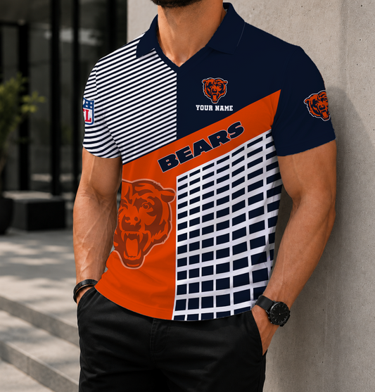 FINAL SALE - NEW CUSTOMIZED NFL26 CCB CHICAGO BEARS POLO SHIRT
