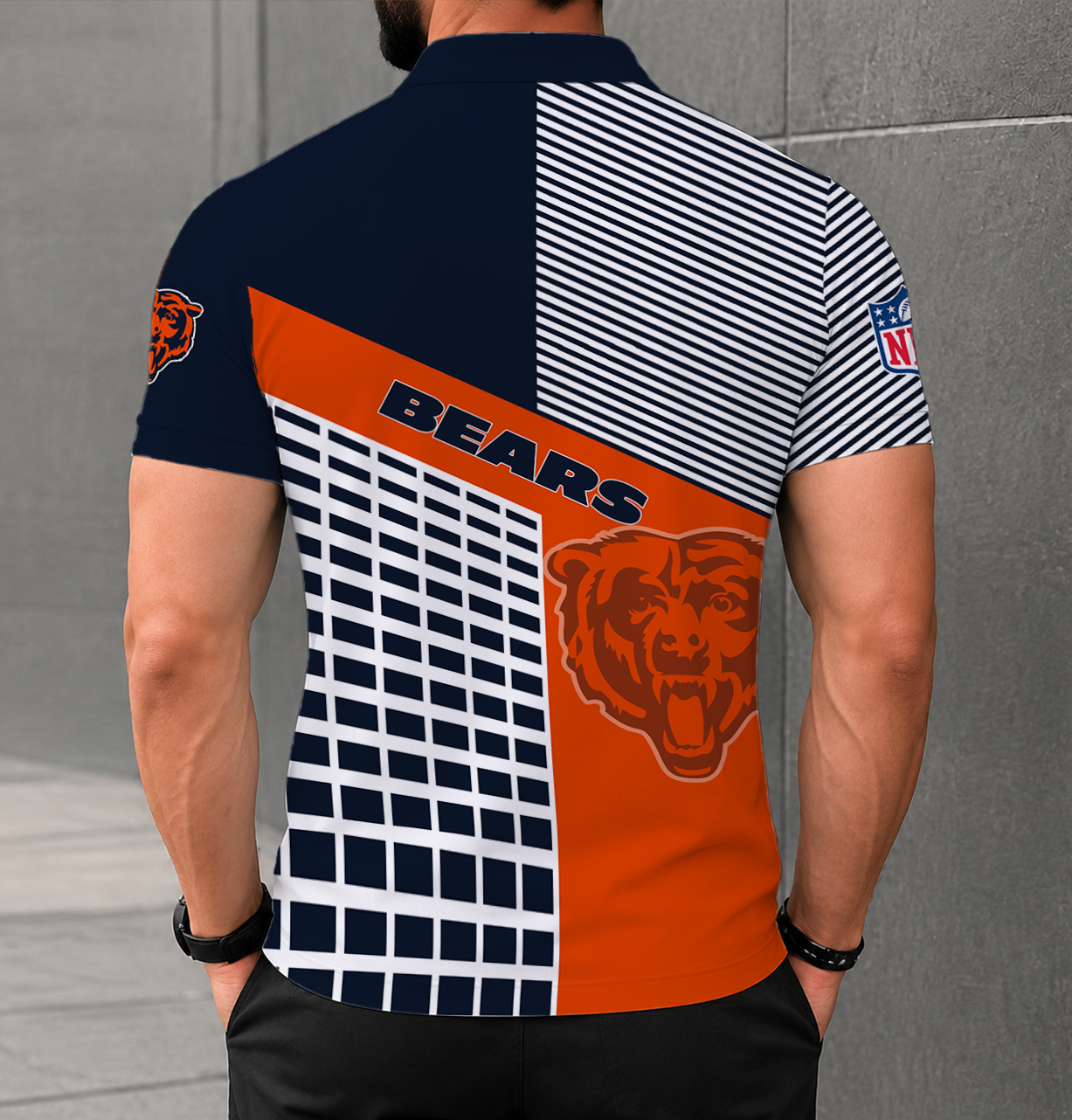 FINAL SALE - NEW CUSTOMIZED NFL26 CCB CHICAGO BEARS POLO SHIRT