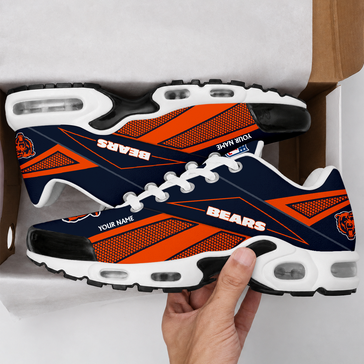 LIMITED EDITION - NEW CUSTOMIZED NFL26 CCB CHICAGO BEARS AIR MAX PLUS SNEAKERS